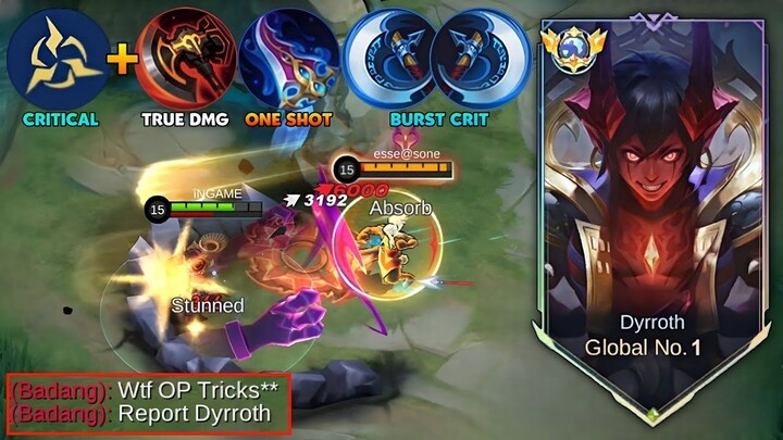 BUFFED DYRROTH NEW TRICKS 100% SURE WIN IN ANY LANE! (BEST CRITICAL ONE SHOT BUI