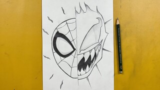 How to draw venom vs Spider-Man || comic art  || easy tutorial