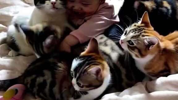 baby and cat 🍼