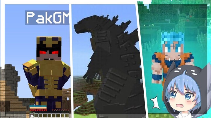 Thanos dan Goku Melawan Godzilla di Minecraft, Super Heroes, Siapa Yang Paling Kuat?!?! #bestofbes