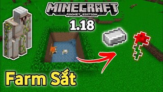 Hướng Dẫn Xây Máy Farm Sắt (Iron Golem) Trong Minecraft PE 1.18 | Iron Farm MCPE/ Bedrock