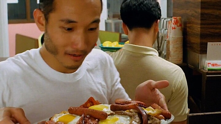 港片里的碟头饭都有什么，超大分量肠仔饭，豆腐火腩饭男人的浪漫