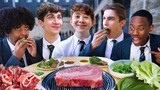 British Highschoolers try Luxury Korean Beef BBQ for the first time!!