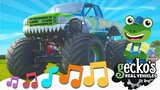 Monster Truck Song‼｜NEW Kids Songs｜Wheels Go Round and Round｜Gecko's Real Vehicles｜Ultimate Vehicles