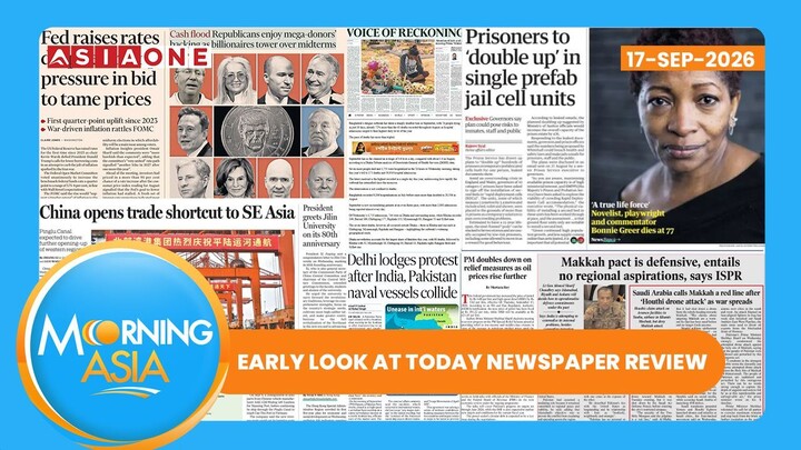Today's Newspapers Headline Reviews | Morning Asia With Tanya Francis | September 17, 2026