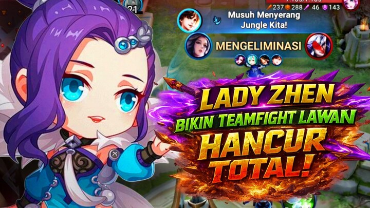 LADY ZHEN BIKIN TEAMFIGHT LAWAN HANCUR TOTAL! - Honor Of Kings