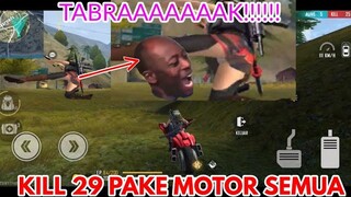 HAJAR BOT PAKAI MOTOR KILL 29 - FF FREE FIRE MOMEN SERU