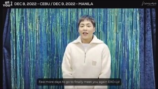 EXO XIUMIN message for 'Be You 2' in Manila and Cebu 🥺❤️