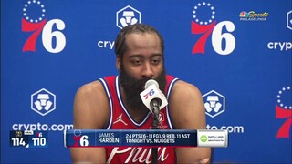 James Harden on the team’s transition defense: “We gotta get our ass back”