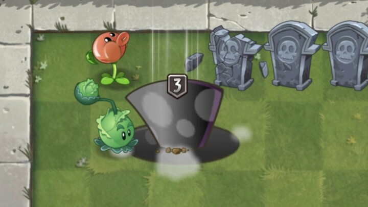 The plants above increase the number of zombies for the plants below by smashing the tombstones.