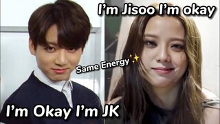 Jungkook (BTS) and Jisoo (Blackpink) radiating the same energy ✨