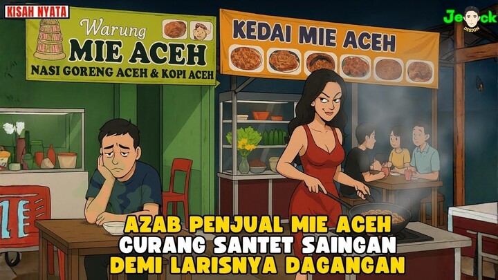 AZAB PENJUAL MIE ACEH CURANG SANTET SAINGAN DEMI LARISNYA DAGANGAN  ANIMASI