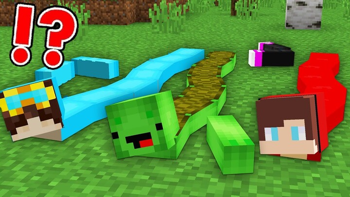 How JJ and Mikey Survive Without ARMS and LEGS in Minecraft? - Maizen worm snake Nico and Cash Zoey
