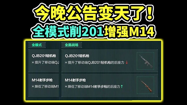 ประกาศ 10 ตุลาคม เปลี่ยนแปลง! ทุกโหมดถูกลดความแรง QJB201 ถูกปรับให้แข็งแกร่งขึ้น M14! 【Delta Force】