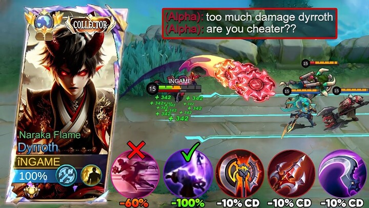 DYRROTH NEW SECOND SKILL TRICK 100% BROKEN TO ONE SHOT TANKY ENEMIES - BEST BUILD 2024