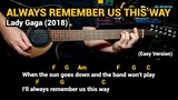 Always Remember Us This Way - Lady Gaga (2018) - Easy Guitar Chords Tutorial with Lyrics