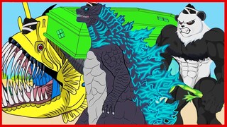 ANGLER FISH GOLD vs GODZILLA, PANDA, DINOSAURS,SHARKZILLA - Coffin Dance Meme Cover