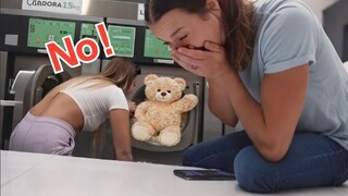 Đã nói rồi, đừng ném đồ chơi nhồi bông vào máy giặt để giặt!