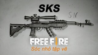 Vẽ Súng SKS Thần Thánh Trong Free Fire [30 Ngày] Thách Thức Học Vẽ