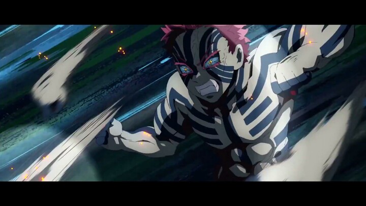 Tanjiro try to fight akaza