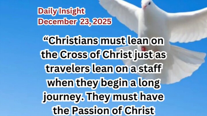 Daily Insight December 23, 2025 #faith #saint #insight