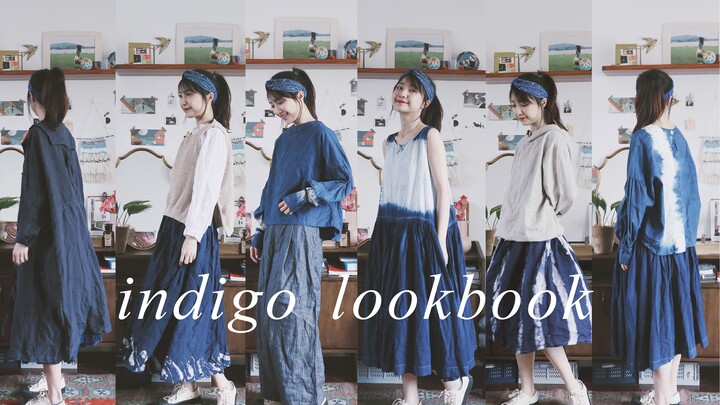 Set đồ cả tuần màu xanh trắng dịu mắt | Lookbook nhuộm chàm xuân hè | Trang phục nhuộm thủ công từ t