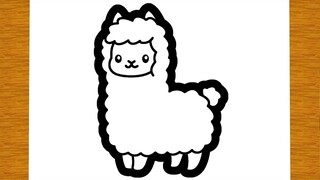 BELAJAR MELUKIS ALPACA COMEL | Lukisan yang senang