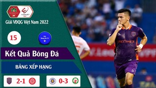 Kết quả và Bảng xếp hạng Vòng 15 giải VĐQG Việt Nam V.League 2022