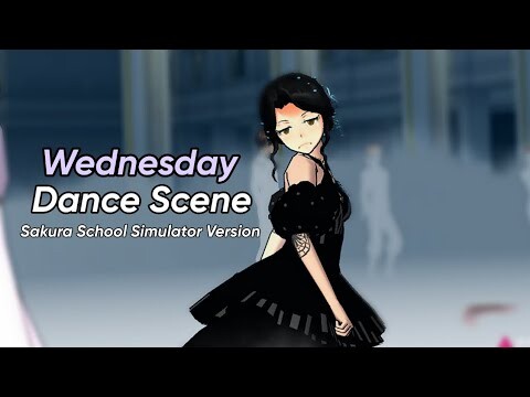 Wednesday Addams Dance Scene But in Sakura School Simulator (Netflix)