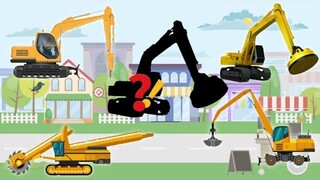 Jenis Jenis Bucket Excavator || Heavy Equipment Puzzle With Superheroes Dancing