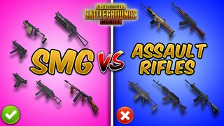 SMGs vs Assault Rifles in Close Range (PUBG MOBILE) Weapon Comparison (Tips and Tricks) Guide