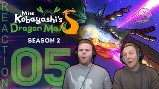 SOS Bros Reacts - Kobayashi's Dragon Maid Season 2 Episode 5 - Tohru and Elma's Bizarre Adventure!