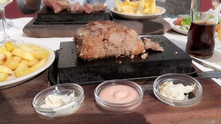 Grilled meat on Hot Stone