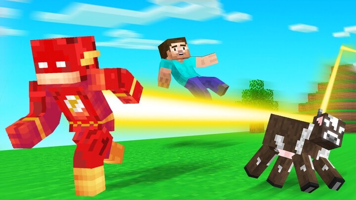 Playing MINECRAFT As FLASH! (super fast)