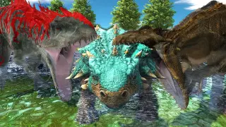 indoraptor and indominus rex vs Jurassic world ! - Animal Revolt Battle Simulator