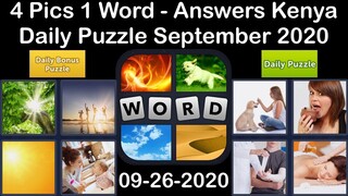 4 Pics 1 Word - Kenya - 26 September 2020 - Daily Puzzle + Daily Bonus Puzzle - Answer - Walkthrough