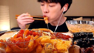 [Kuliner] [Mukbang] Tteokbokki, gorengan, kimbab, odeng.