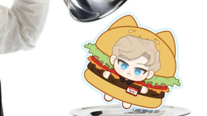 【ลายมือ】ครัวซองต์แมวแต่ร้านเบอร์เกอร์ของแมนนี่