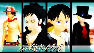 [MMD OnePiece] Law Ace Sabo Luffy WANNABE