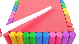 Extremely decompressed voice-activated video cutting space sand rainbow cake