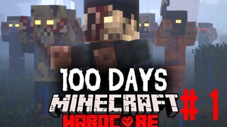 [100 يوم لاحقًا مع الترجمة الصينية الحلقة 1] 100 يوم من البقاء على قيد الحياة في لعبة Minecraft Zomb