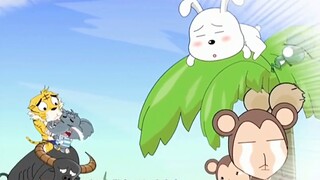 Gray Wolf was too stubborn and poked a hole in the sky, so he had to ask the lamb to repair it.