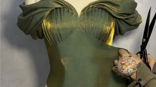 วันนี้ตัดเย็บชุดราตรีขนาดเท่าของจริงแบบหนึ่งต่อหนึ่ง