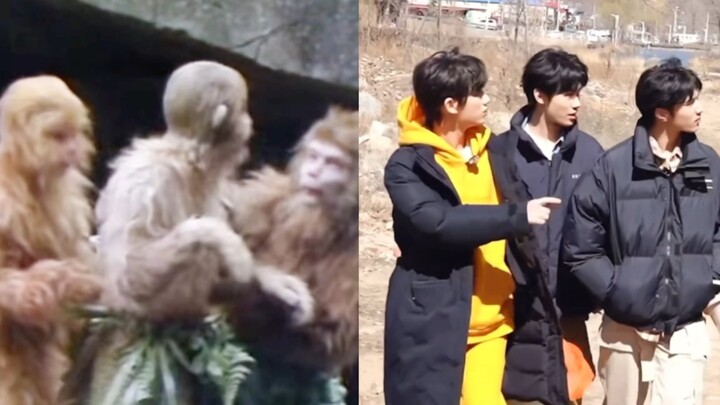 يبدو الثلاثة أشبه بثلاثة قرود.