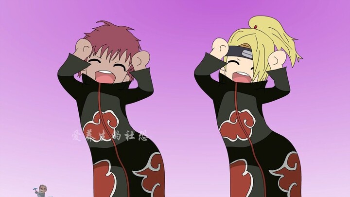 Versi Q dari Naruto Akatsuki mengatur tarian ninja kelompok