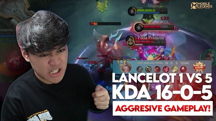 Lancelot Jeje 1 vs 5 Moment Main Rotasi Agresif + Rapih ! KILL 16 - Mobile Legen