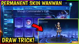 TRICK DRAW! HOW TO GET WANWAN SHOUJO COMMANDER SKIN!!- MLBB