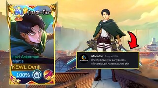 NEW SKIN MARTIS LEVI ACKERMAN ATTACK ON TITAN SKIN!!😱 (early access)