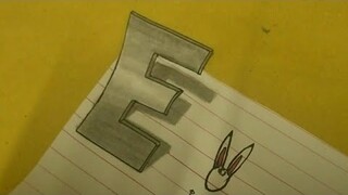 How to draw Letter E 3D request by Elle You Channel