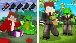 The POOR to RICH Story In Minecraft Challenge - Maizen Mizen Mazien JJ and Mikey